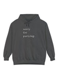 sorry for partying hoodie